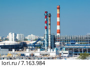 Московский нефтеперерабатывающий завод в районе Капотня. Стоковое фото, фотограф Юрий Губин / Фотобанк Лори