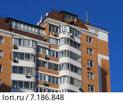 16-этажный трёхподъездный панельный жилой дом серии П-44Т. Улица 1905 года, 17. Москва (2015 год). Стоковое фото, фотограф lana1501 / Фотобанк Лори