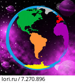 Colourful Planets Shows Solar System And Globalise. Стоковая иллюстрация, иллюстратор Stuart Miles / Фотобанк Лори