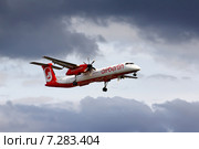 Air Berlin Bombardier De Havilland DHC-8 Q400 (2014 год). Редакционное фото, фотограф Art Konovalov / Фотобанк Лори
