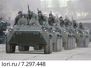 Колонна бронетранспортёров БТР-82А. Алабино, 2015. Редакционное фото, фотограф Михеев Алексей / Фотобанк Лори