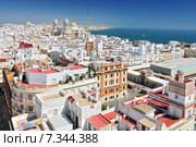 View from Torre Tavira tower to Cádiz Cathedral, also New Cathedral, Cádiz, Costa de la Luz, Andalusia, Spain. Стоковое фото, агентство BE&W Photo / Фотобанк Лори