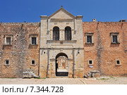The main church of Arkadi Monastery, symbol of the struggle of Cretans against the Ottoman Empire , Rethymno, Crete, Greece. Стоковое фото, агентство BE&W Photo / Фотобанк Лори