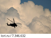 Poland International Air Show in Goraszka Poland, Goraszka, air show, plane, helicopter, chopper, sky, clouds CWO_058Helicopter in flight. Стоковое фото, агентство BE&W Photo / Фотобанк Лори