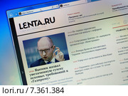 Окно интернета со страницей сайта электронного СМИ "Лента.ру" (2015 год). Редакционное фото, фотограф Олег Смагин / Фотобанк Лори