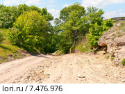 Грунтовая дорога, ведущая через лес и горы. Стоковое фото, фотограф Рожков Юрий / Фотобанк Лори