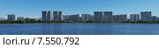 Панорама спального района Москвы в районе Нагатинской поймы (2012 год). Стоковое фото, фотограф SevenOne / Фотобанк Лори