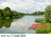 Люблинский пруд в летний солнечный день. Москва. Россия (2015 год). Стоковое фото, фотограф E. O. / Фотобанк Лори