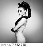 Portrait of beautiful sensual woman with elegant hairstyle. Стоковое фото, фотограф Oleg Gekman / Ingram Publishing / Фотобанк Лори