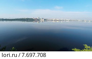 Панорама реки Днепр и город Днепропетровск, Украина (2015 год). Стоковое видео, видеограф Сергей Колесников / Фотобанк Лори