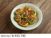 Topan Kabak Dolmasi -  фаршированные кабачки с рисом и мясом. Турецкая кухня. Стоковое фото, фотограф Александр Fanfo / Фотобанк Лори