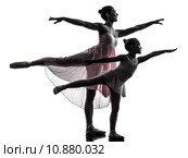 woman and little girl  ballerina ballet dancer dancing silhouette. Стоковое фото, фотограф Franck Camhi / PantherMedia / Фотобанк Лори