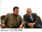 Иосиф Кобзон и Асламбек Аслаханов (2014 год). Редакционное фото, фотограф Free Wind / Фотобанк Лори