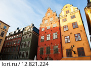 Дома на площади Stortorget. Старый город. Стокгольм. Швеция (2015 год). Стоковое фото, фотограф E. O. / Фотобанк Лори