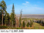 Вид с вершины горы Слизун, Салаирский кряж, Кемеровская область. Стоковое фото, фотограф Ольга Остроухова / Фотобанк Лори