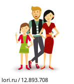 One child Happy family people flat illustration. Стоковая иллюстрация, иллюстратор Cienpies Design / PantherMedia / Фотобанк Лори