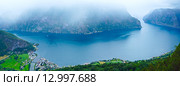 View from Stegastein Viewpoint (Aurland, Norway) Стоковое фото, фотограф Юрий Брыкайло / Фотобанк Лори