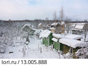 Вид на дачные участки зимой. Стоковое фото, фотограф Сергей Ревич / Фотобанк Лори