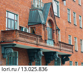 Необычный балкон. Доходный жилой дом З.А. Перцевой. Москва. Россия (2015 год). Стоковое фото, фотограф E. O. / Фотобанк Лори