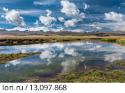 Красивый горный пейзаж. Гора Табын-Богдо-Ола. Плато Укок, Алтай. Стоковое фото, фотограф Оксана Гильман / Фотобанк Лори