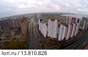 Новостройки на берегу Финского залива, ул. Казакова, Петербург, аэросъемка (2015 год). Стоковое видео, видеограф Всеволод / Фотобанк Лори