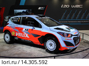 Hyundai i20 WRC на Московском автосалоне 2014. Редакционное фото, фотограф Владимир Тучин / Фотобанк Лори