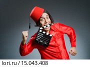 Man wearing red fez hat. Стоковое фото, фотограф Elnur / Фотобанк Лори