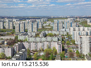 Москва, городской пейзаж, Юго-Западный административный округ. Вид сверху на район Ясенево, улица Паустовского (2015 год). Редакционное фото, фотограф Игорь Долгов / Фотобанк Лори