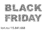 Плотная стая птиц, образующих слова BLACK FRIDAY. Стоковая иллюстрация, иллюстратор LVV / Фотобанк Лори