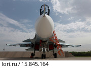 Двухместный многоцелевой тяжёлый истребитель  Су-30СМ перед взлётом. Стоковое фото, фотограф Михеев Алексей / Фотобанк Лори