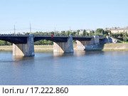 Тверь. Нововолжский мост через реку Волгу (2015 год). Стоковое фото, фотограф Илюхина Наталья / Фотобанк Лори