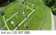 Meteorological station with measurement equipment for weather forecast at spring sunny day. Aerial view (2014 год). Редакционное фото, фотограф Losevsky Pavel / Фотобанк Лори