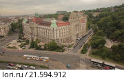 Будапешт, мост Свободы через Дунай, отель Gellert. Съемка с коптера. Стоковое видео, видеограф Евгений Ковалев / Фотобанк Лори