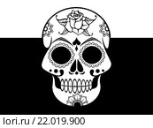 Изображение черепа на черно-белом фоне. Стоковая иллюстрация, иллюстратор Демченко Елена / Фотобанк Лори