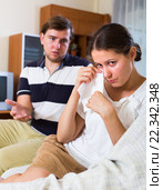 Upset spouses after domestic quarrel. Стоковое фото, фотограф Яков Филимонов / Фотобанк Лори