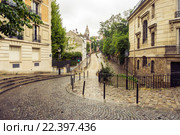 Rue de l'Abreuvoir, Монмартр, Париж, Франция (2015 год). Стоковое фото, фотограф Илья Бесхлебный / Фотобанк Лори
