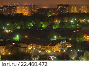 Вид сверху на новую Москву, ночью (2015 год). Стоковое фото, фотограф SevenOne / Фотобанк Лори