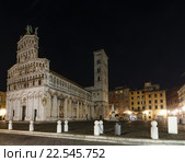 Lucca city night view. Стоковое фото, фотограф Юрий Брыкайло / Фотобанк Лори
