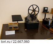 Комплект двукратного дуплексного телеграфного аппарата Бодо 2БД-41, экспонат центрального музея связи имени А.С. Попова, город Санкт-Петербург (2016 год). Редакционное фото, фотограф Вячеслав Палес / Фотобанк Лори