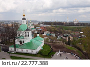 Владимир. Вид на город и  ансамбль  Спасской и Никольской церквей со смотровой площадки бывшей водонапорной башни (2015 год). Стоковое фото, фотограф Наталья Николаева / Фотобанк Лори