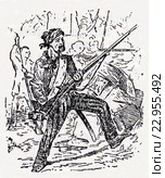 Типы коммунаров. На баррикаде. Малая советская  энциклопедия, 1931 год. Стоковая иллюстрация, иллюстратор Макаров Алексей / Фотобанк Лори