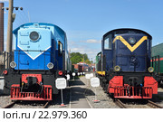 Грузопассажирский тепловоз ТЭ5-20-03 (опытный образец) и Тепловоз Д 20-09 (2016 год). Редакционное фото, фотограф Максим Мицун / Фотобанк Лори