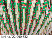 Lungta, ритуальные флаги в буддийском храме Yakcheonsa, остров Jeju, Южная Корея (2010 год). Стоковое фото, фотограф Тупиков Максим Борисович / Фотобанк Лори