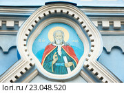 Илиия пророк. Икона над входом церкви Илии Пророка. Саки, Крым (2016 год). Стоковое фото, фотограф Александр Щепин / Фотобанк Лори
