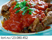 grilled meat with chili sauce. Стоковое фото, фотограф Александр Fanfo / Фотобанк Лори