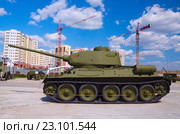 Советский танк Т-34-85 образца 1944 года (2016 год). Редакционное фото, фотограф Megapixx / Фотобанк Лори