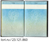 Pages for visas marks of old British Passport as background. Стоковое фото, фотограф FotograFF / Фотобанк Лори