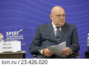 Николай Пегин - генеральный директор, АО "Корпорация развития Камчатского края" на Петербургском международном экономическом форуме ПМЭФ-2016. Редакционное фото, фотограф Игорь Долгов / Фотобанк Лори