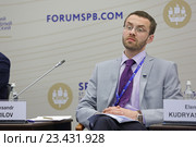 Александр Кирилов - исполняющий обязанности директора ФГБУ "Национальный парк Русская Арктика" на Петербургском международном экономическом форуме ПМЭФ-2016. Редакционное фото, фотограф Игорь Долгов / Фотобанк Лори