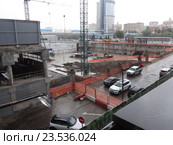 Котлован под последнюю башню "Москва-Сити" Москва (2016 год). Редакционное фото, фотограф Роман Каменский / Фотобанк Лори